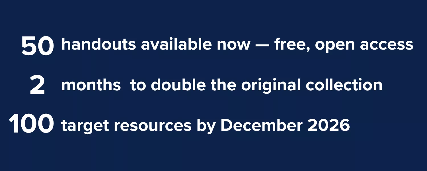 50 handouts available now